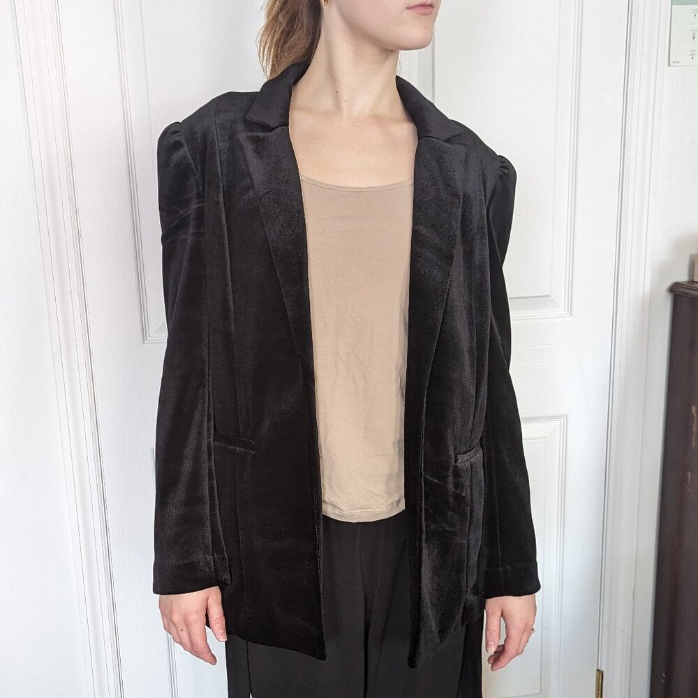 Leith Black Velvet Blazer